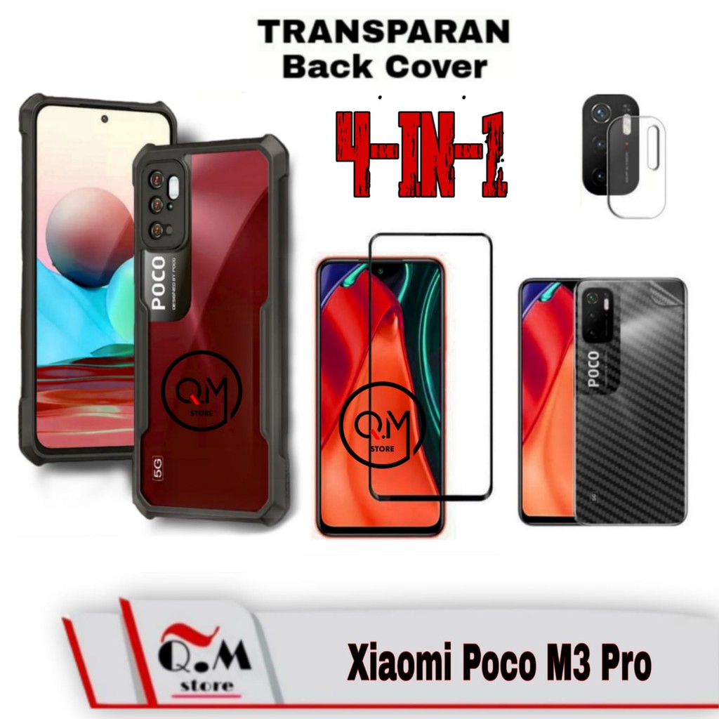 PROMO 2 IN1 Tempered Glass XIAOMI POCO M3 PRO + Lensa Camera Screen Quard Full Lem 9D