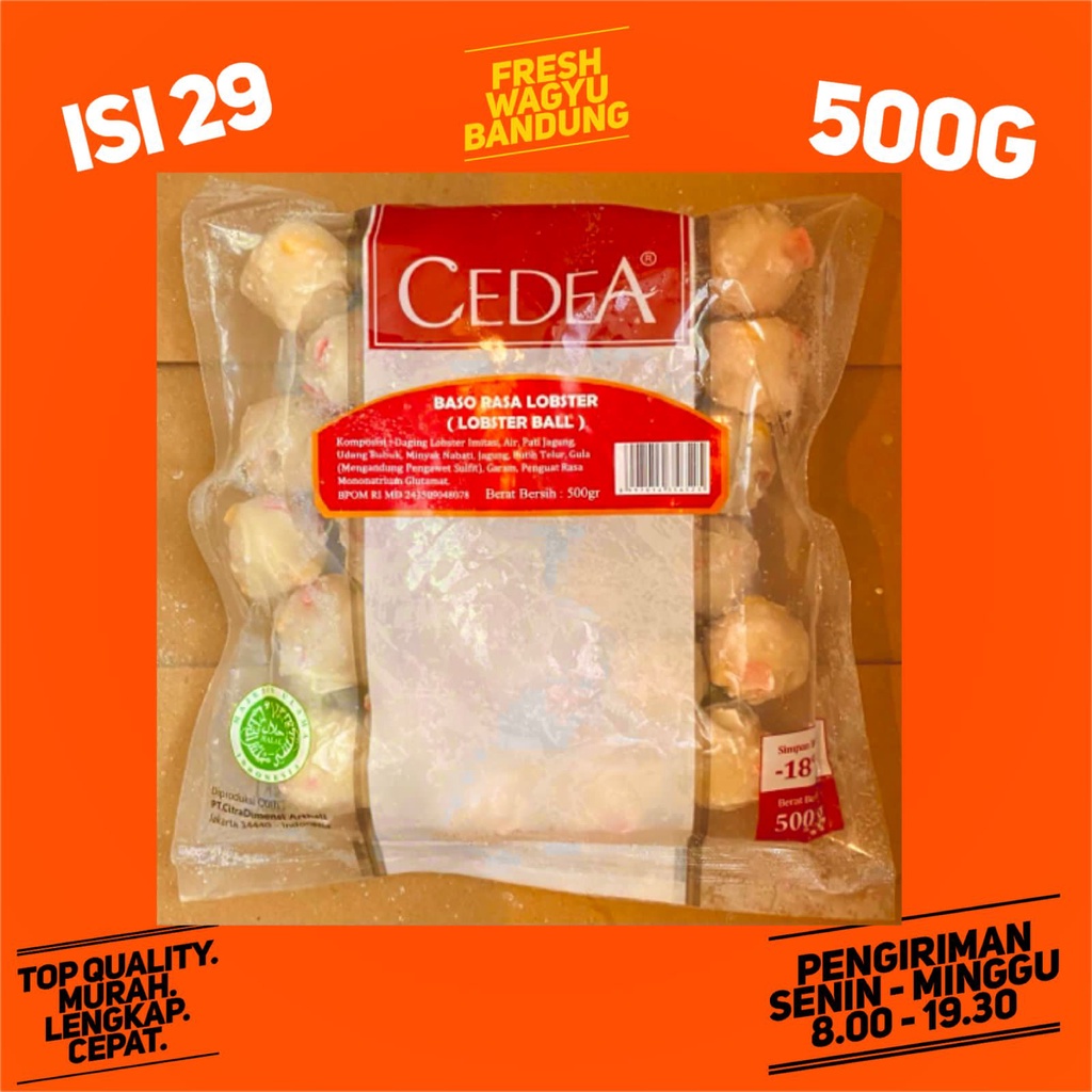 

CEDEA BASO LOBSTER BALL 500G SUKI SHABU STEAMBOAT HALAL PREMIUM