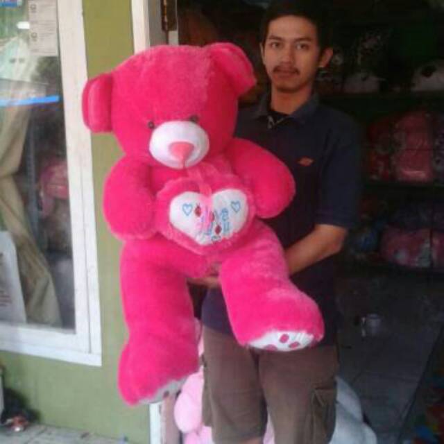 Boneka teddy bear / tedy bear love jumbo besar / tedy bear telapak