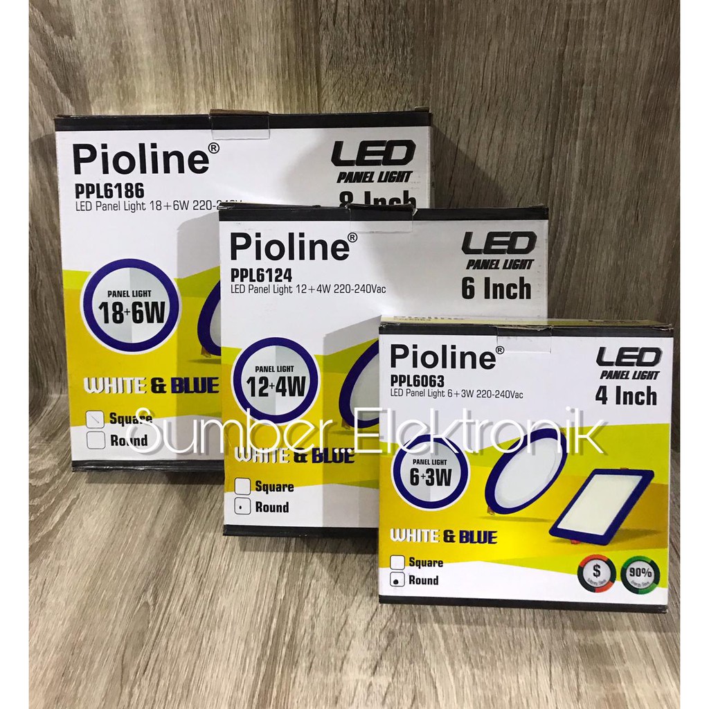 Lampu Plafon Downlight Lampu Led Panel 2 Warna Putih&Biru