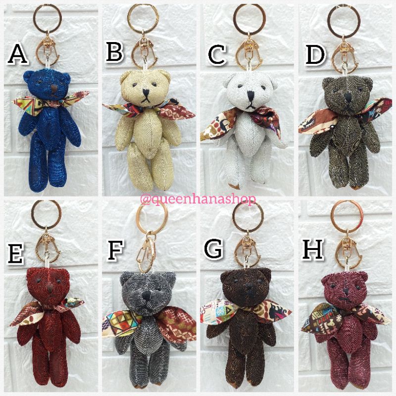 GANTUNGAN KUNCI / GANTUNGAN TAS / GANTUNGAN KUNCI BEAR SCRAF GLITER / GANTUNGAN TAS BONEKA