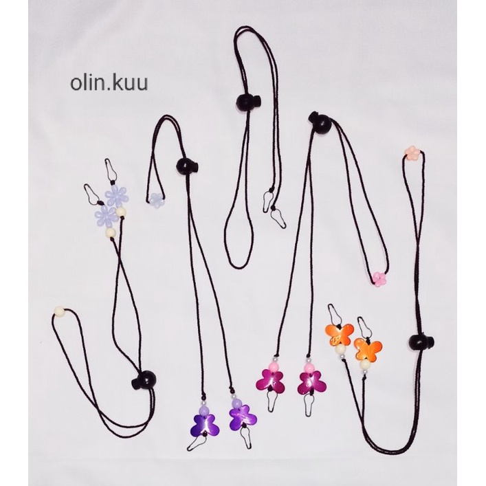 Strap masker Tali masker manik manik kupu