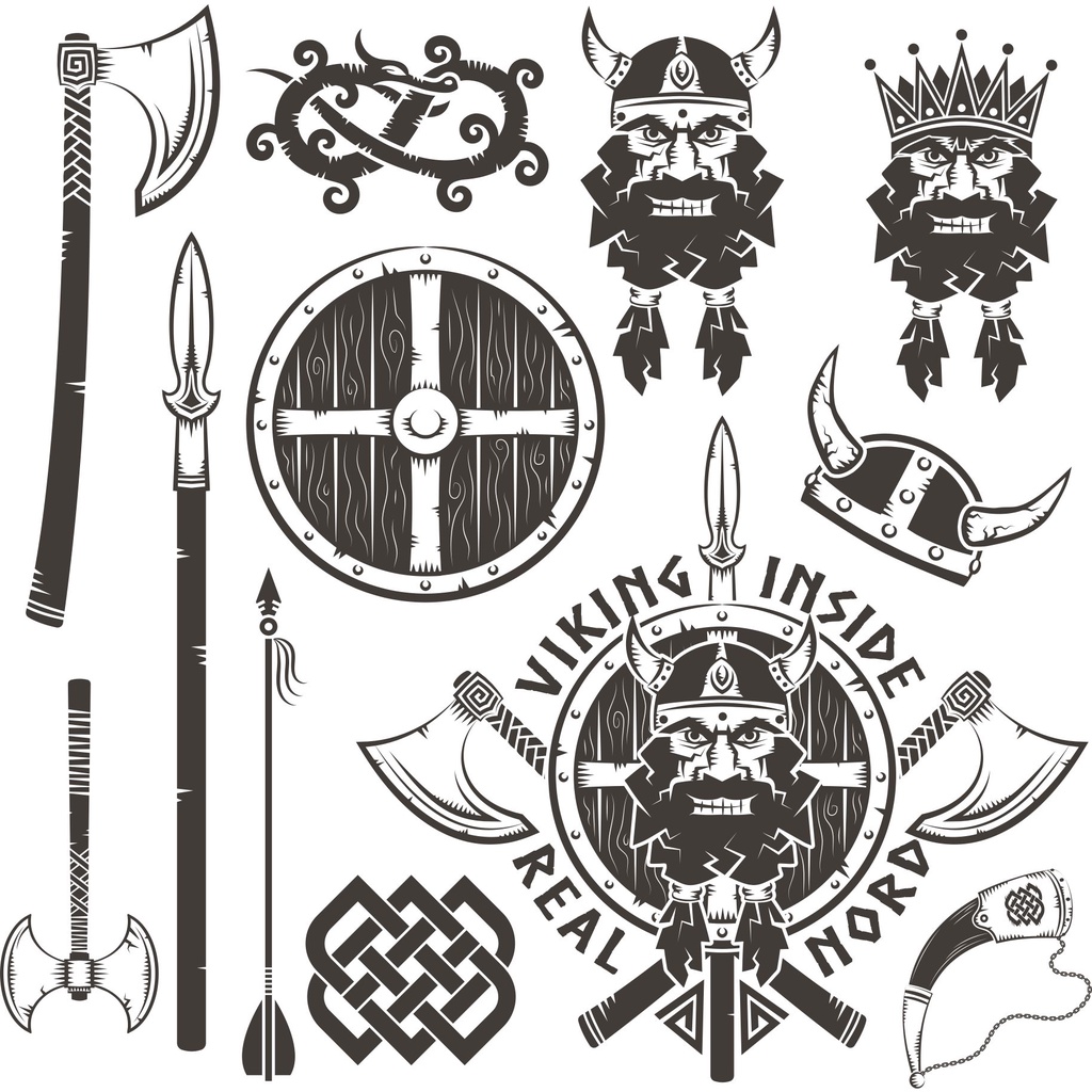 Viking Club Warior Silhouette Vector - Coreldraw