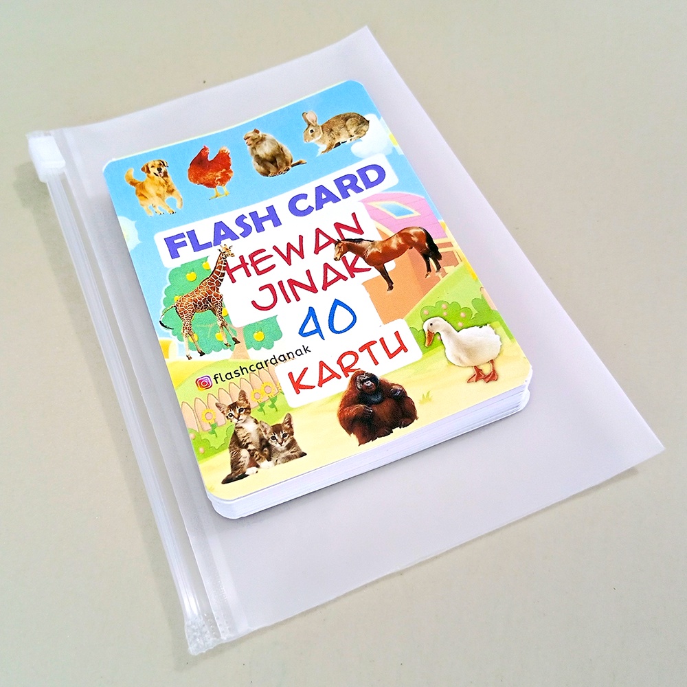 Flash Card 40 Kartu Dunia Hewan Seri 1 (2 Bahasa Indonesia dan Inggris)