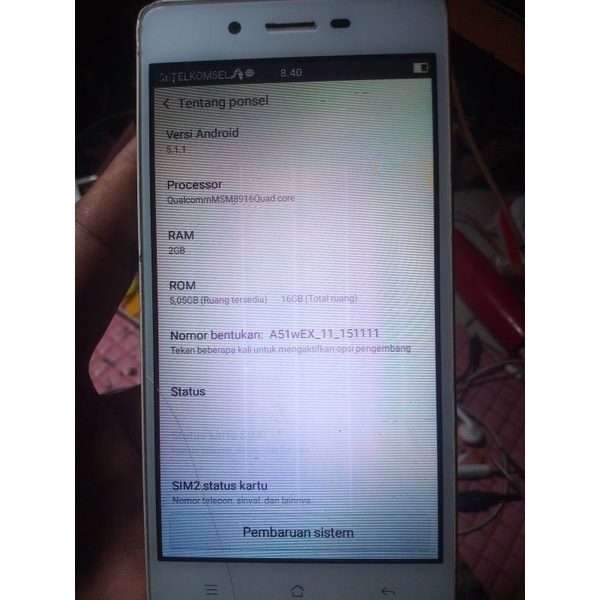 mesin Oppo a51w bekas