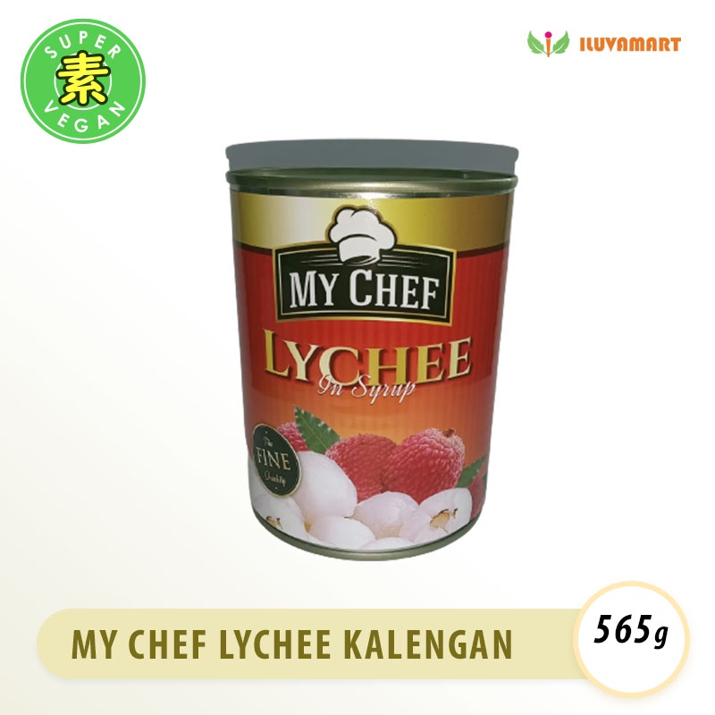 

MY CHEF Lychee in Sirup Fine Quality 565gr Buah Leci Kaleng Instant