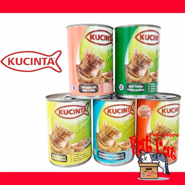 Kucinta makanan basah kaleng 400gr 1 Dus