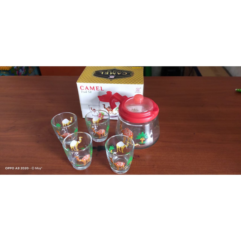 DRINK SET TEAPOT MOTIF CAMEL/ UNTA/ TEKO SET CANTIK