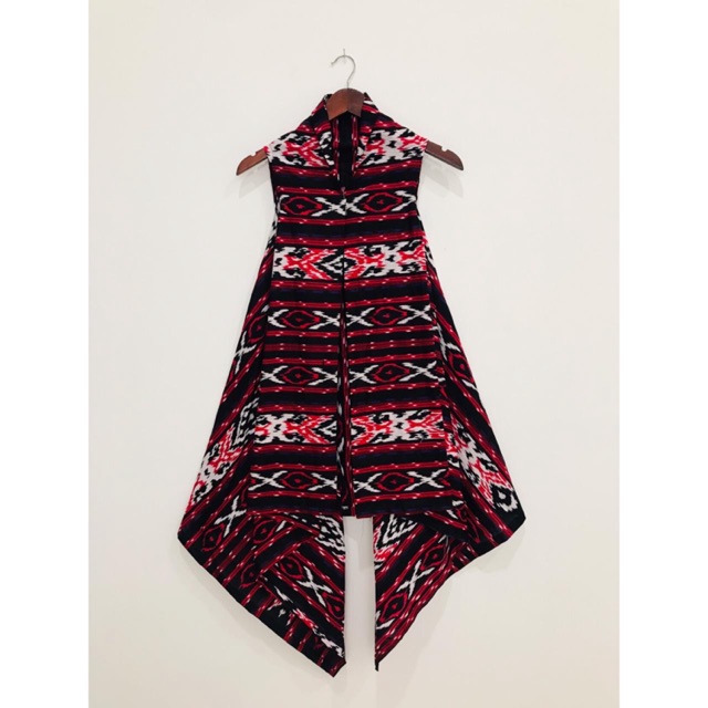 Vest vardigan bolero batik songket outer murah seragam jumbo tenun merah