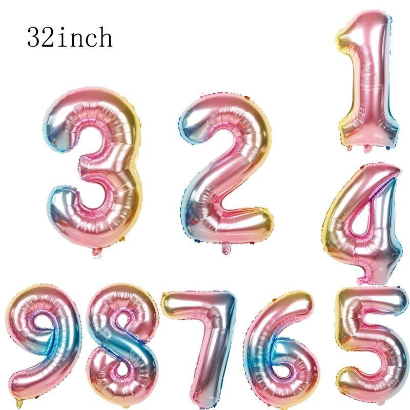 [ 1 set child mermaid digital cartoon balloons decoration For Festivel Birthday Wedding Party Supplies ]