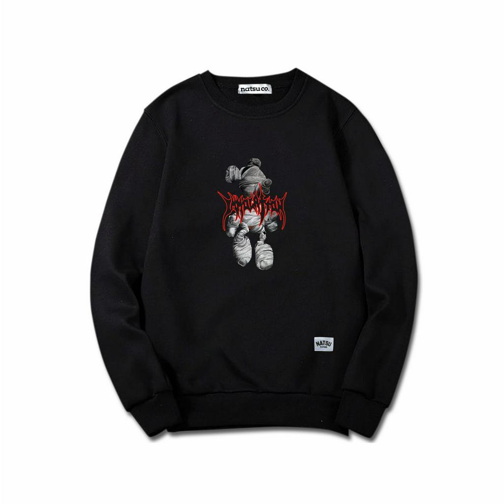 Sweater Crewneck Pria dan Wanita Natsu Co. - Immolation Mickey Mouse