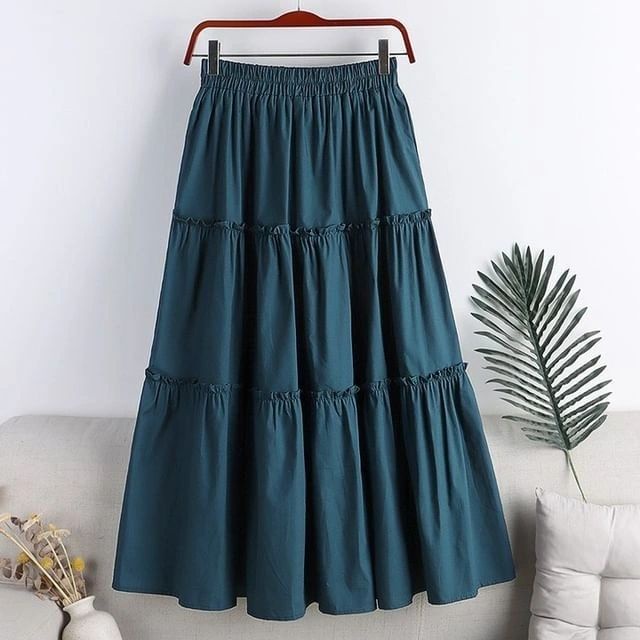 ROK MIZUNI SKIRT HS TOYOBO P.ROK 95 CM L.PINGGANG 60 - 96 CM FULL KARET ROK POLOS PANJANG / ROK WANITA KOREAN STYLE / BAHAWAN KEKINIAN / FASHION MUSLIM WANITA / SKIRT WANITA KOREAN STYLE MUSLIM