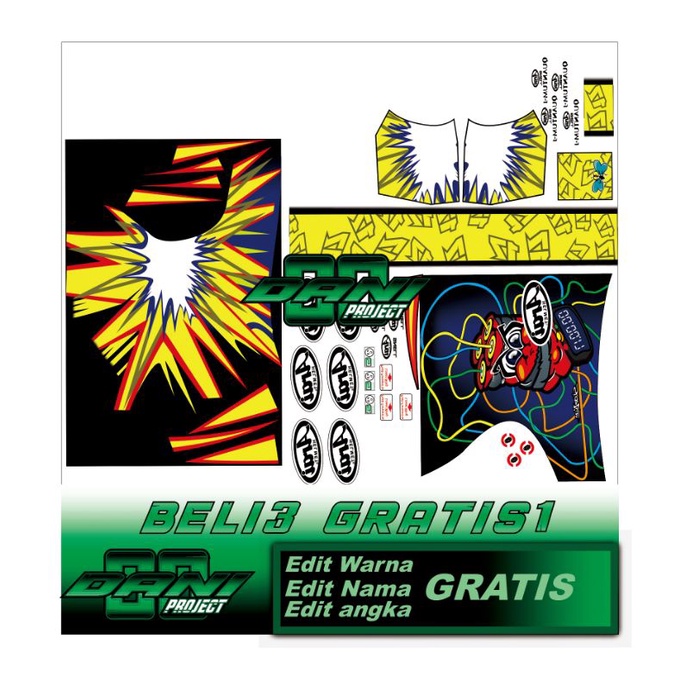 water decal helm arai motif quantum J(BUKAN STIKER)