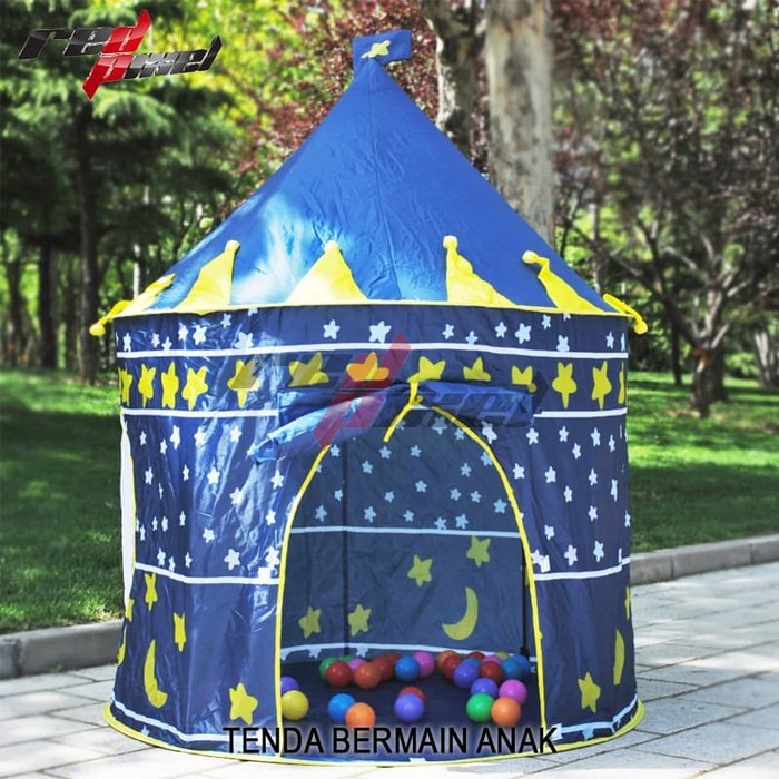 Tenda Kids Portable Tent Material Polyester / Tenda Mainan Anak Model Castle AN 8109 Pink Dan Biru