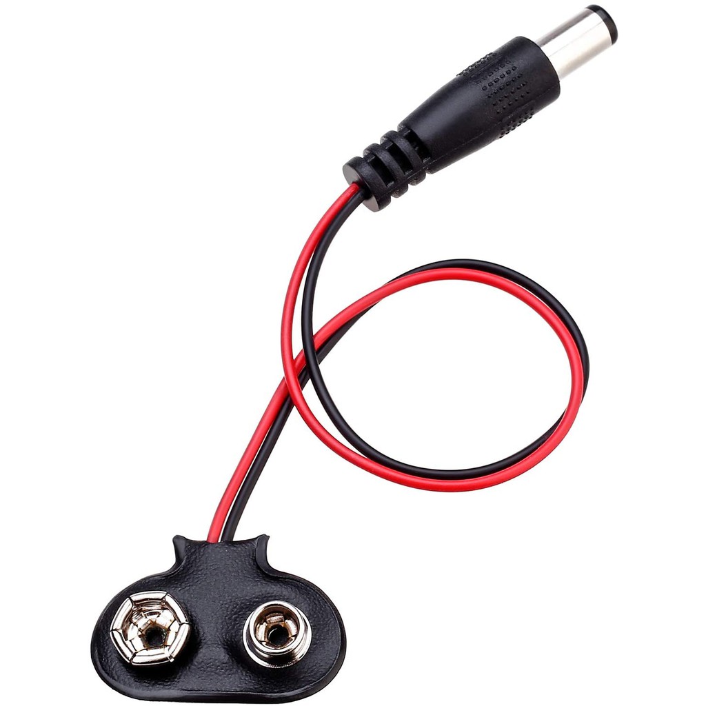 Kabel Power Tutup Kancing Baterai 9VMale DC Plug Clip Klip Konektor 2.1 X 5.5mm for Arduino