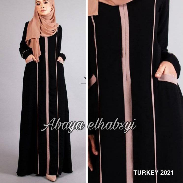 {GNH.02Jl22ᴼ} Exclusive Casual Abaya Hitam 2021 Abaya Atika Bahan JetBlack Lembut by elhabsyi