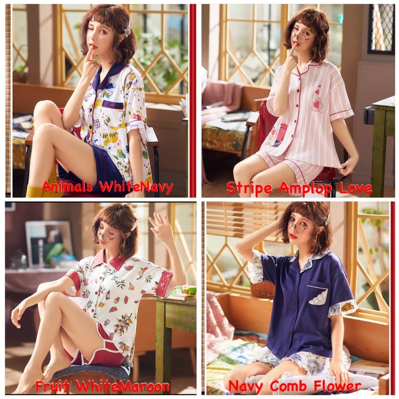 JC- Set Piyama Import HP / piyama wanita Import terbaru / stelan piyama Busui Terbaru Hotpant