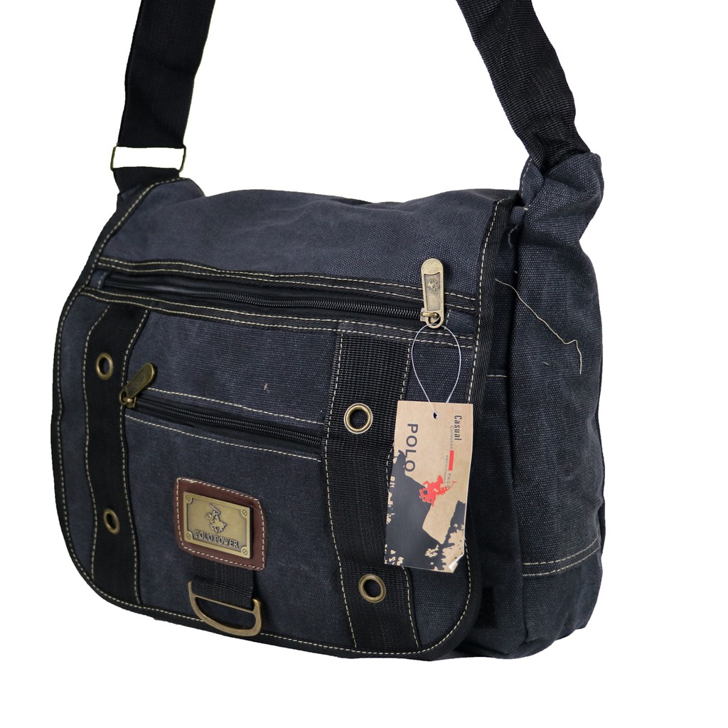 Tas Selempang Kanvas Import Polo Power Shoulder bag Canvas Import