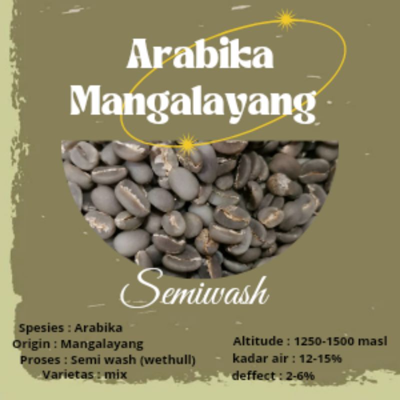 

green Bean / biji kopi Arabica mangalayang - 1kg