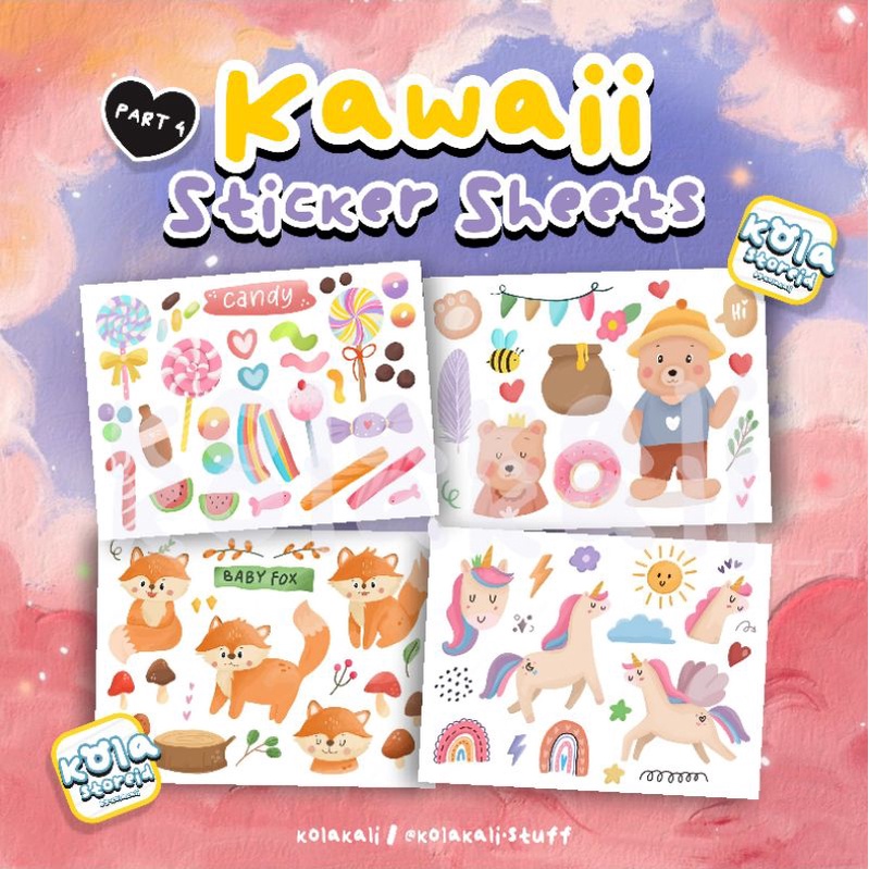 

KAWAII STICKERS SHEETS PART 4 (UNCUT) • KOLAKALI
