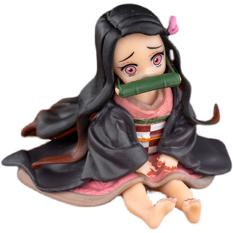 Action Figure Kamado Tanjirou Kamado Nezuko Agatsuma Zenitsu Versi Demon Sit Bahan PVC