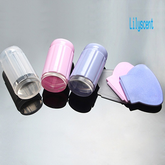 Lily Set Stempel Jelly Transparan + Scraper Untuk Nail Art / Manicure