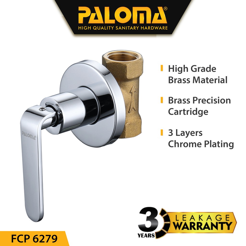 PALOMA FCP 6279 Keran Stop Valve Tanam Shower Mandi Tembok Kran Air