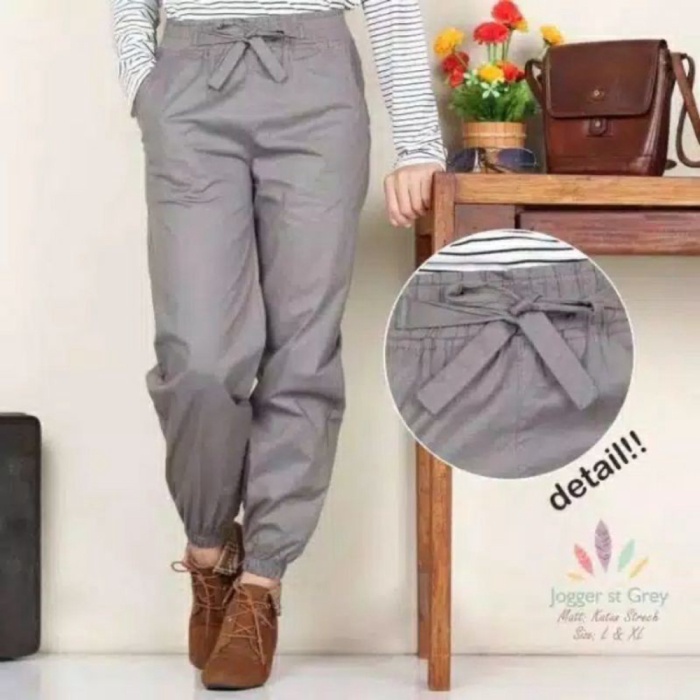 Celana Jogger Wanita Joger Pants katun Pinggang Melar Adem Grosir Murah Jogja Promo