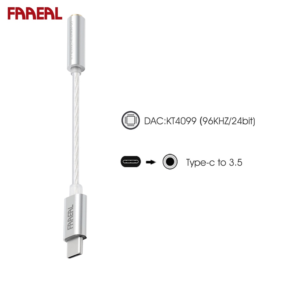 Faaeal Kabel Adapter Konverter USB Tipe-C Ke Jack Audio Headphone 3.5mm Untuk Android &amp;amp; Pc Win10