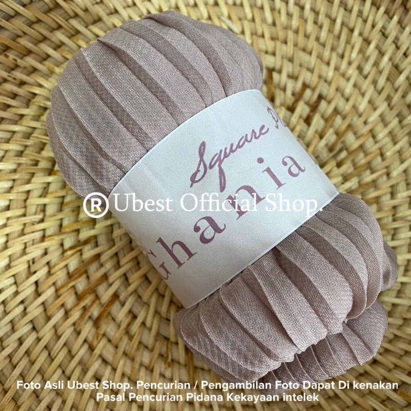 Hijab Segiempat Plisket / Hijab Square Plisket / Bella Square / Hijab Bella Plisket / Jilbab Plikset-Latte