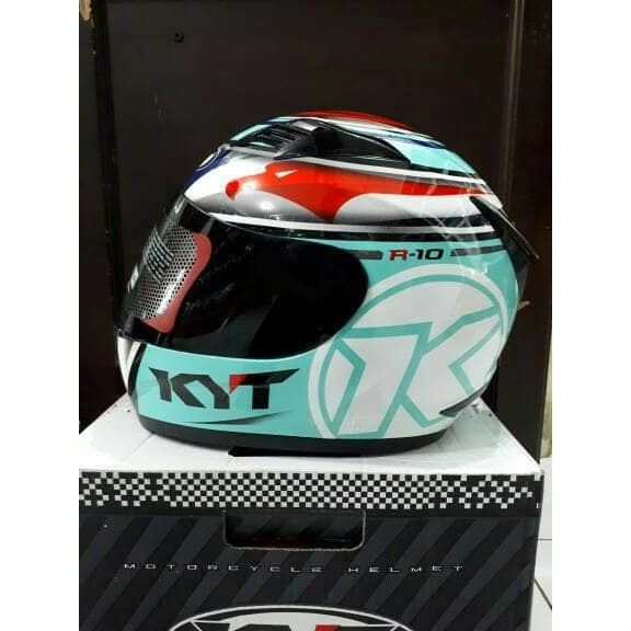 Helm fullface KYT R10 / R 10 Race Aqua Blue Fullface