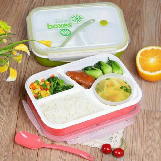 Lunch Box 4 Sekat/Lunch Box YOOYE/Tempat Makan/Box Makan Plastik/Lunch Box YOOYE 4 Sekat