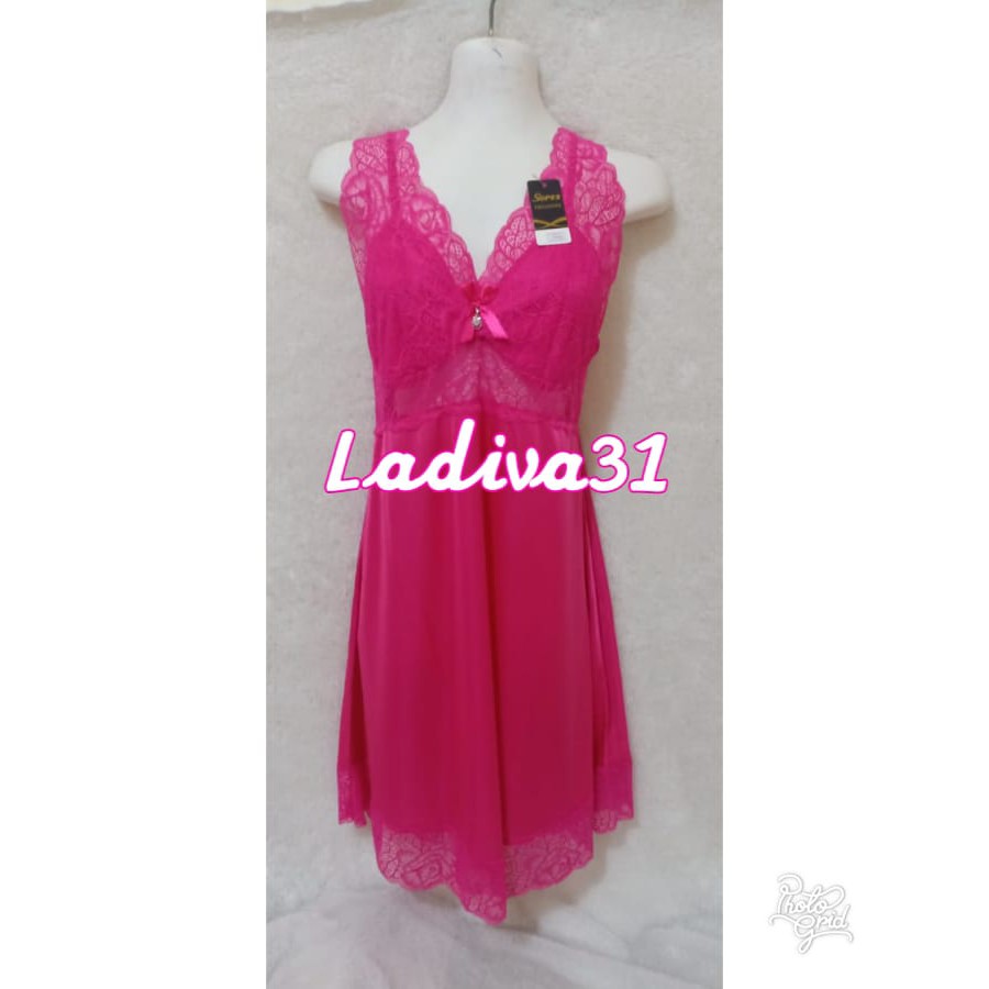 (SALE) Baju tidur WANITA DEWASA SEXY HOT LINGERIE Satin Premium Exclusive Sorex 7046 ORIGINAL-PINK FANTA