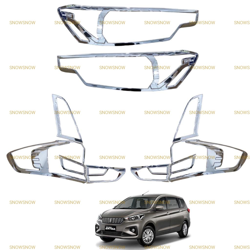 Paket Garnish Depan Belakang All New Ertiga 2018 2021 2022 UP Hitam Chrome