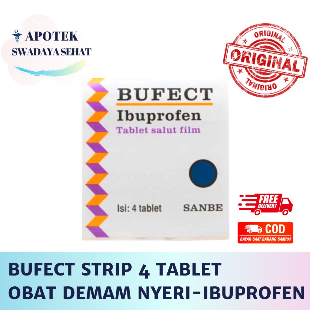 BUFECT Strip 4 Tablet - Ibuprofen Obat Demam Panas Nyeri Sakit Kepala