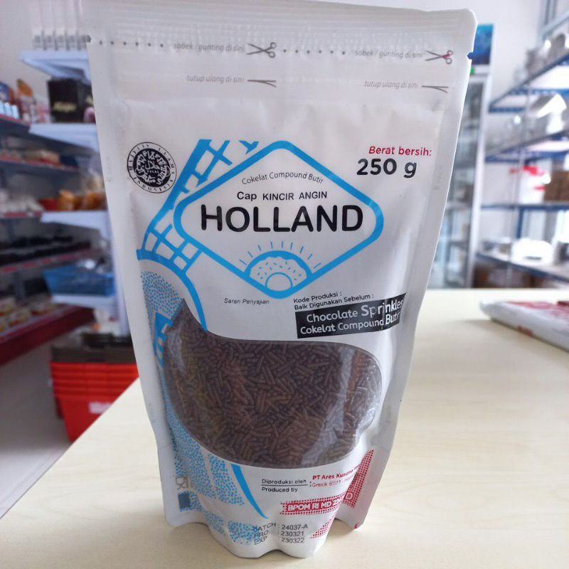 

Holland coklat compound butir 250g