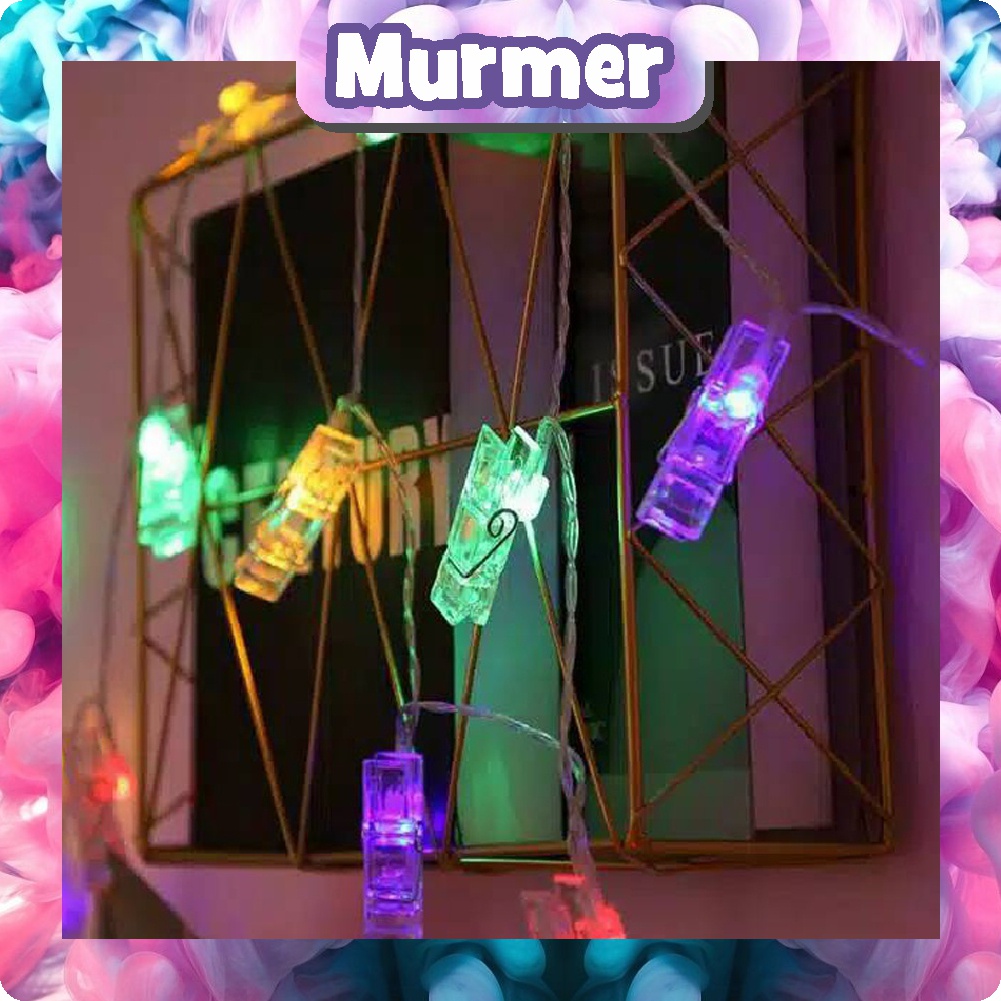 Murmerofficial Lampu Tumblr Dekorasi/3.9m LED Photo String Lights 10 Photo Clips in stock E014