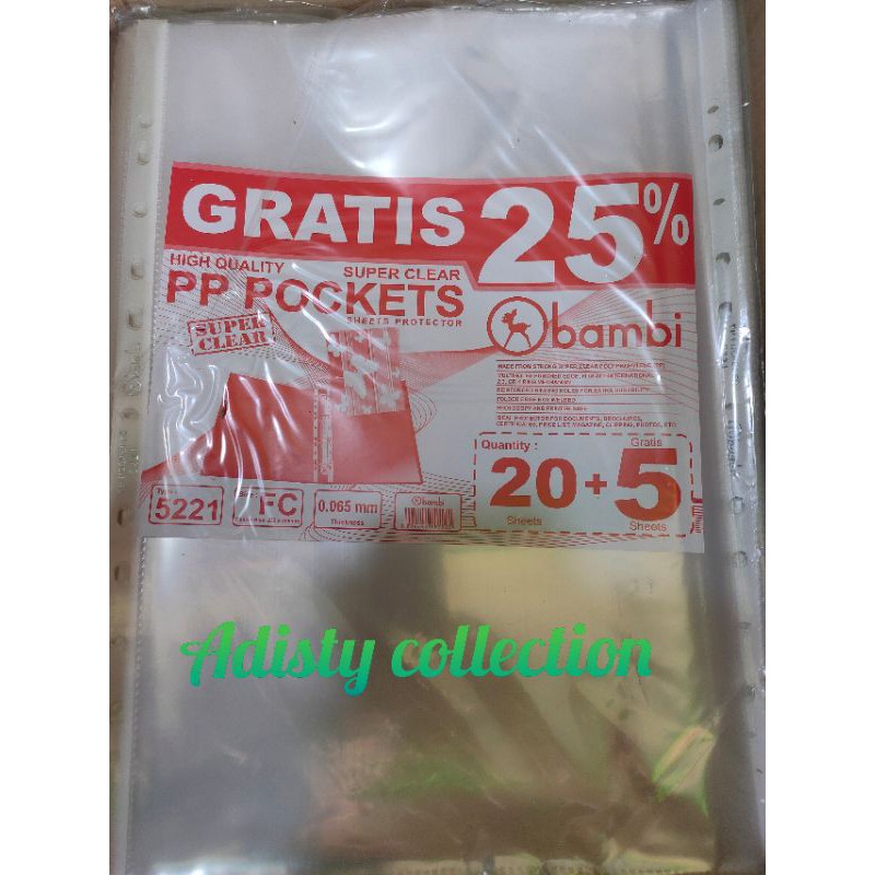 

PP Pocket Bambi 5221 F4 isi 25 pcs