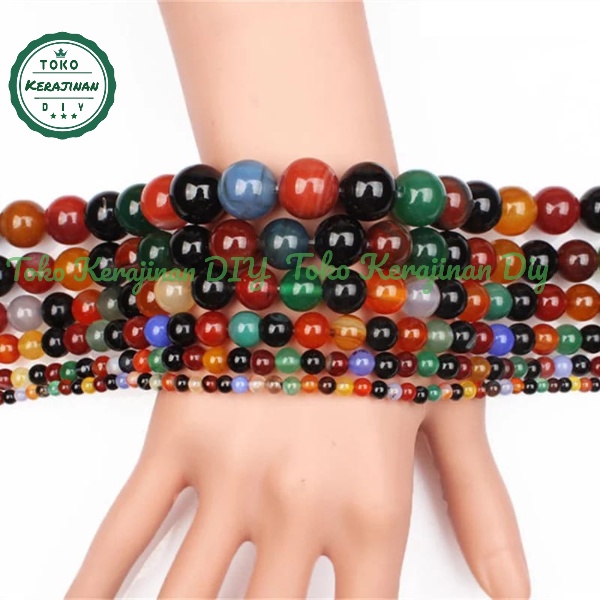 Bahan Gelang Batu Alam Mix Color Warna Warni 6/8/10mm