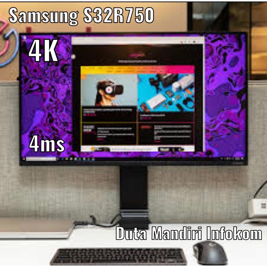 Monitor Led Samsung 32 Inch 32R750 S32R750 - 4K 3840 x 2160 4ms HDMI