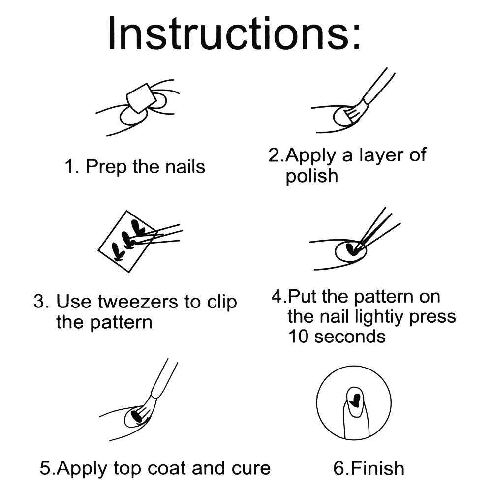 1 Lembar / Pak Stiker Kuku Transfer Air Motif Sapi / Kupu-Kupu / Geometri 3d Untuk Nail Art Diy