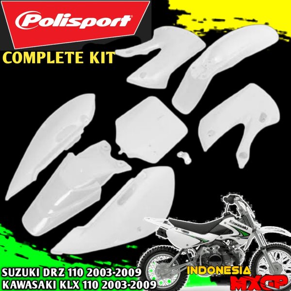KAWASAKI KLX 110 - SUZUKI DRZ 110 2002 2003 2004 2005 2006 2007 2008 2009 - POLISPORT COMPLETE PLAST