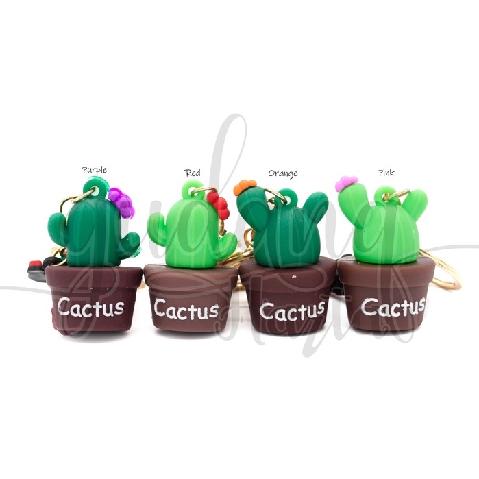 Gantungan Kunci Love Cactus Keychain Motif Tanaman Kaktus GH 302316