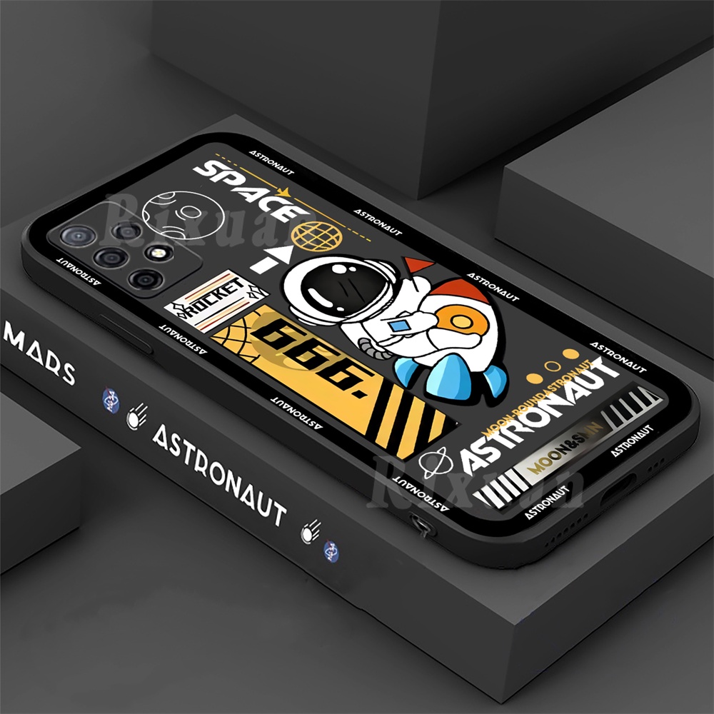 Soft Case TPU Motif Astronot Roket Untuk Samsung A13 A03 A03S A23 A22 A21S A12 A02S A11 A10S A51 A10 A30 A50 A52 A20S A10S M12 J4 Plus