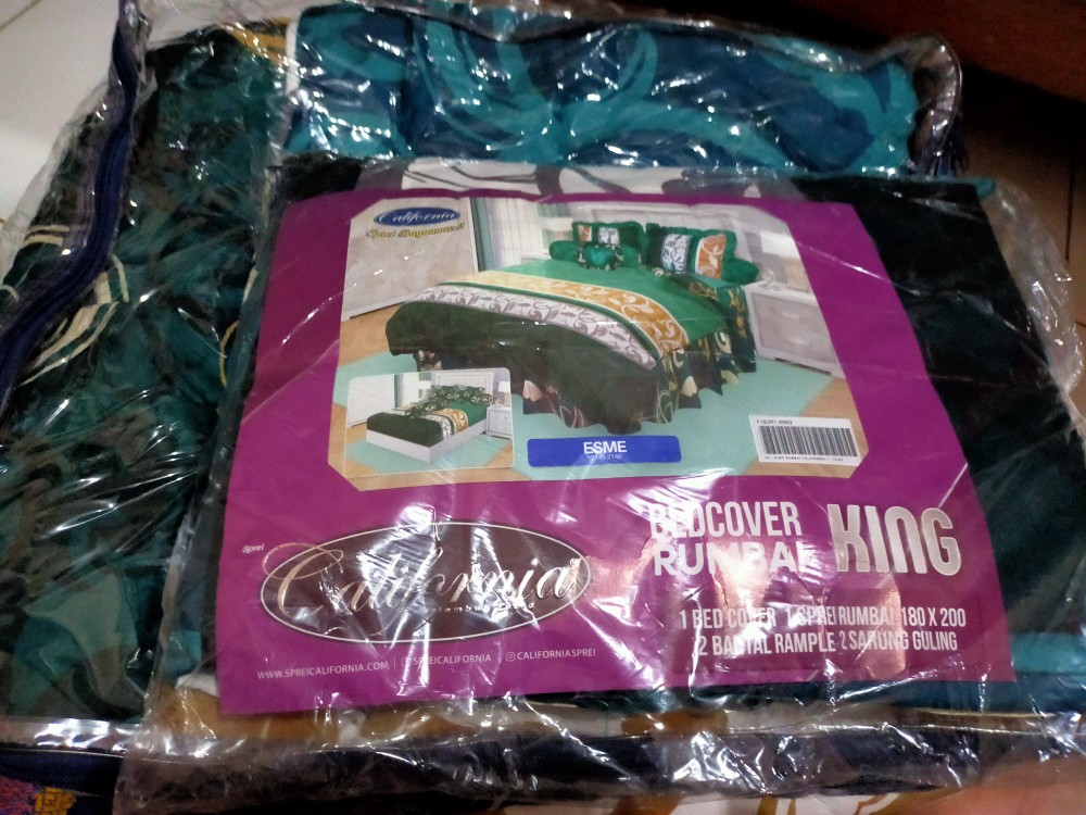 Set Bedcover + Sprei California 180x200 / 160x200 Motif Kamaya Morris Esme Raisha Kana Bc180clf