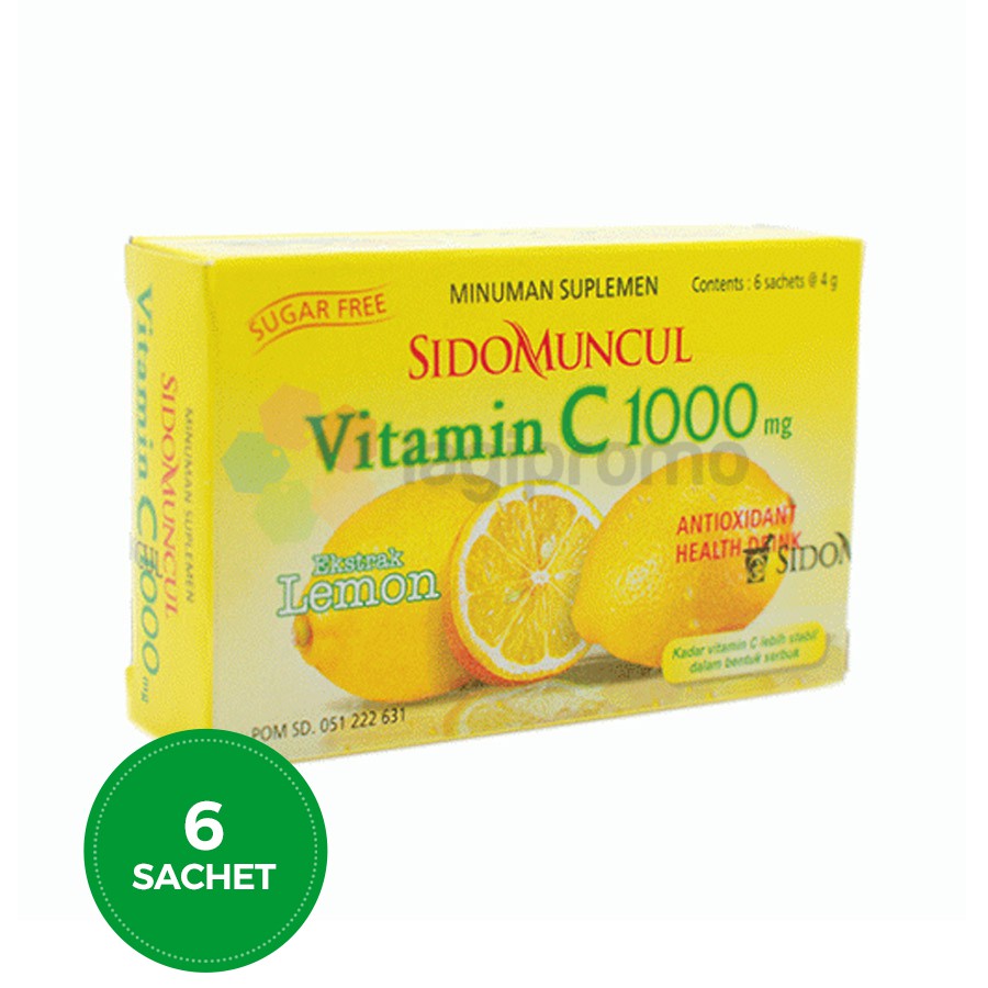 Sido Muncul Vitamin C 1000 Mg 6 Sachet Menjaga Daya Tahan Tubuh Antivirus Antioksidan Alami Shopee Indonesia