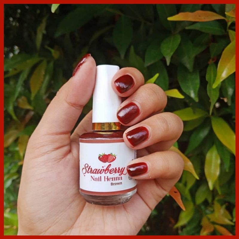 Kutek Strawbery Nail Henna 14ml Kutek Halal sah Untuk Sholat