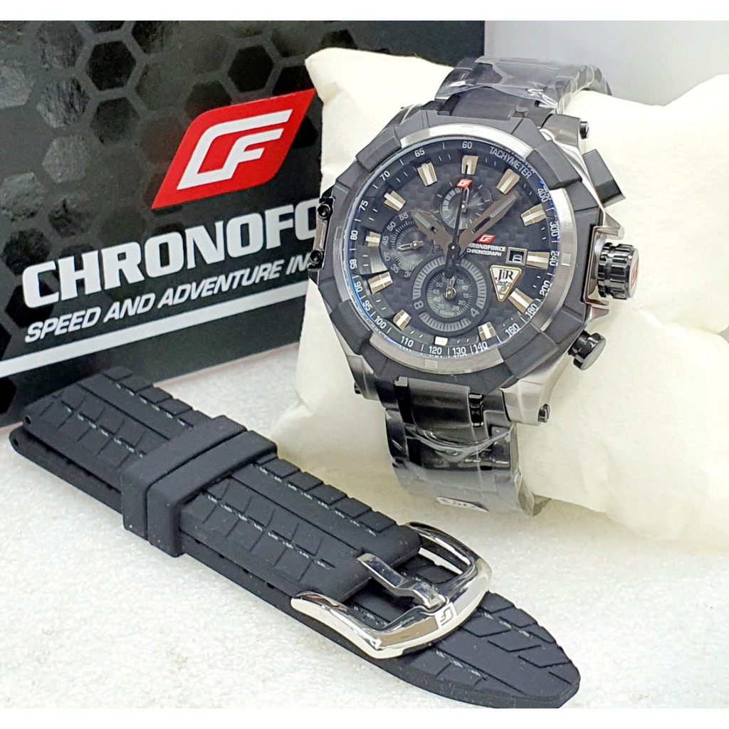 JAM TANGAN PRIA COWOK CHRONOFORCE 5209G FREE TALI RUBBER