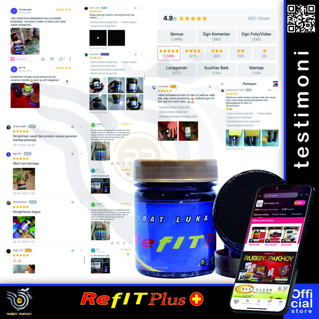 REFIT PLUS OBAT LUKA DALAM PALING AMPUH UNTUK AYAM LAGA