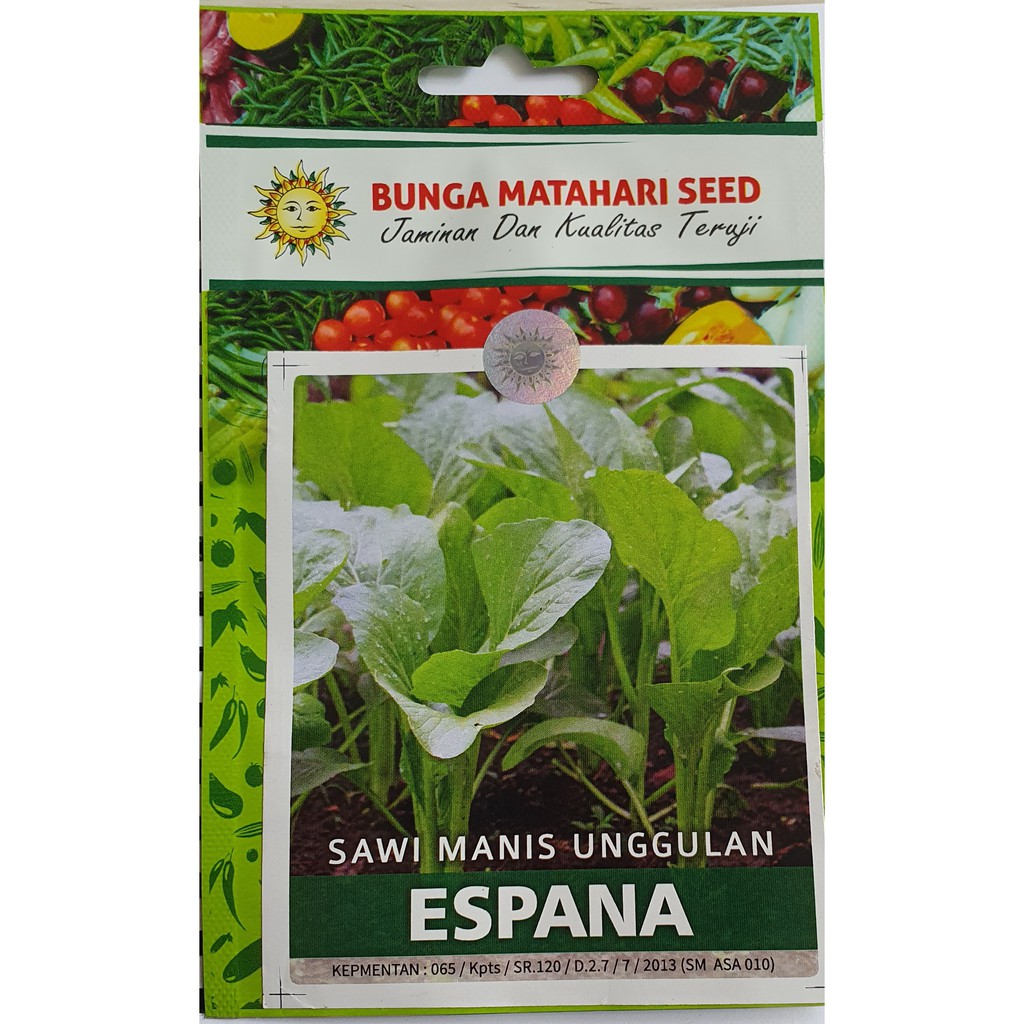 Benih Sawi manis / Caisim Espana (Cap Bunga Matahari) 10 gram (kemasan pabrik)